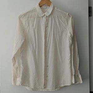 Everlane silk round collar blouse small cream